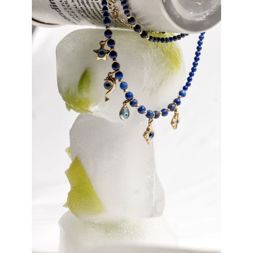 Evil Eye Lapis Necklace