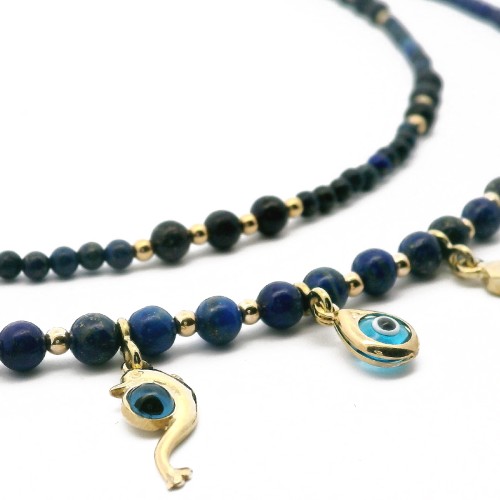 Evil Eye Lapis Necklace