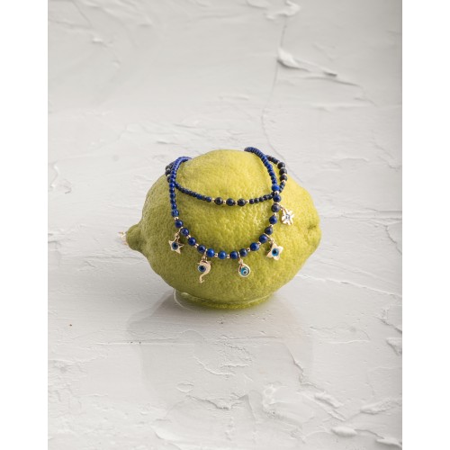 Evil Eye Lapis Necklace