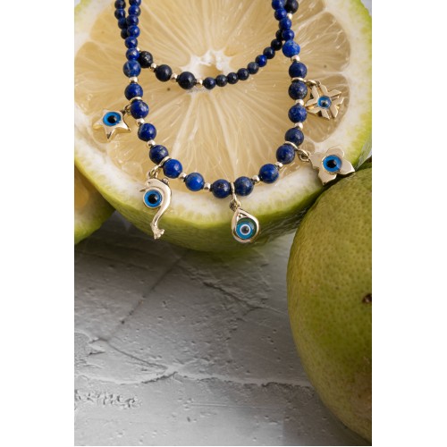 Evil Eye Lapis Necklace